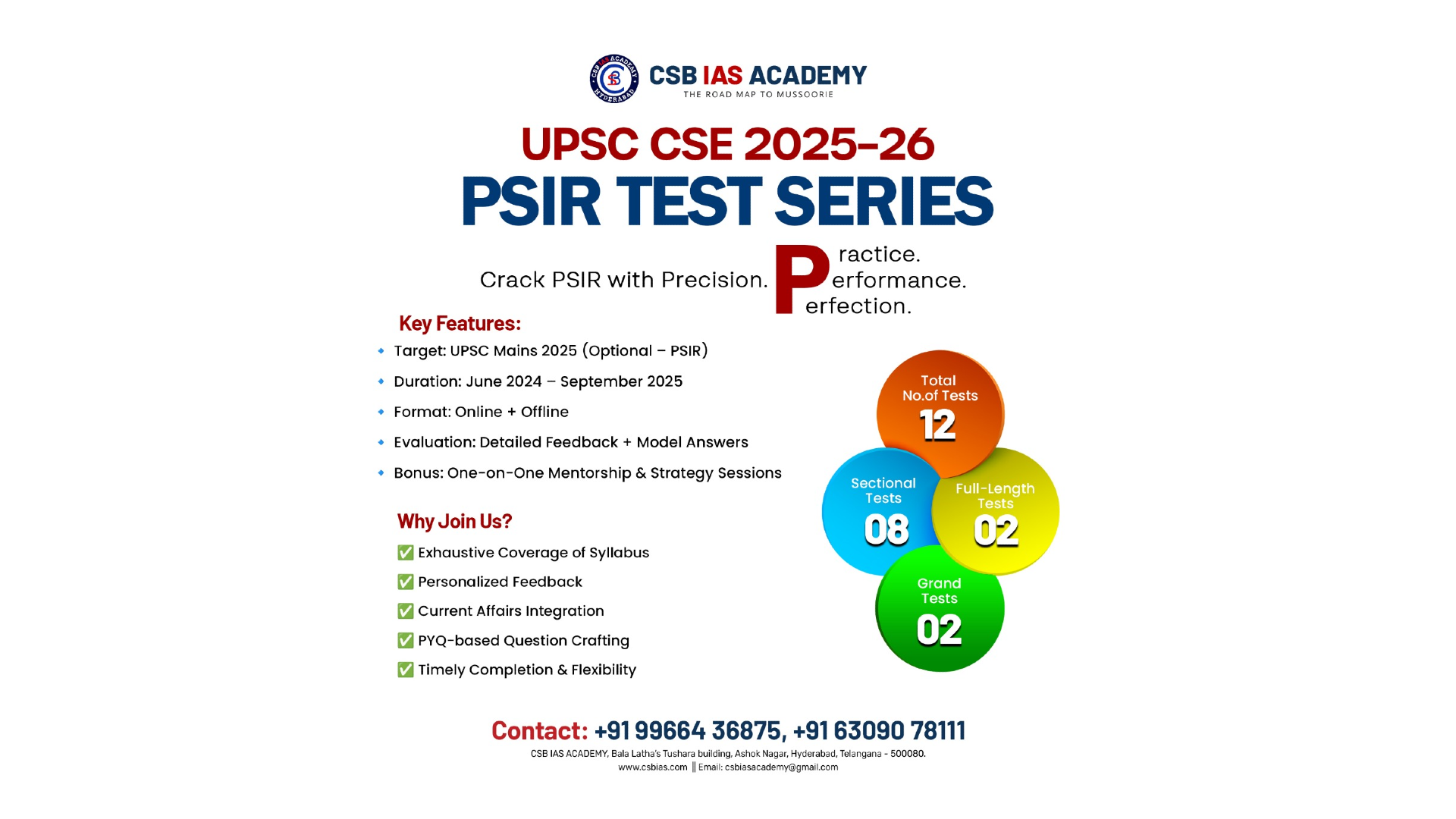 UPSC CSE 2025-26 PSIR Test Series by CSB IAS Academy